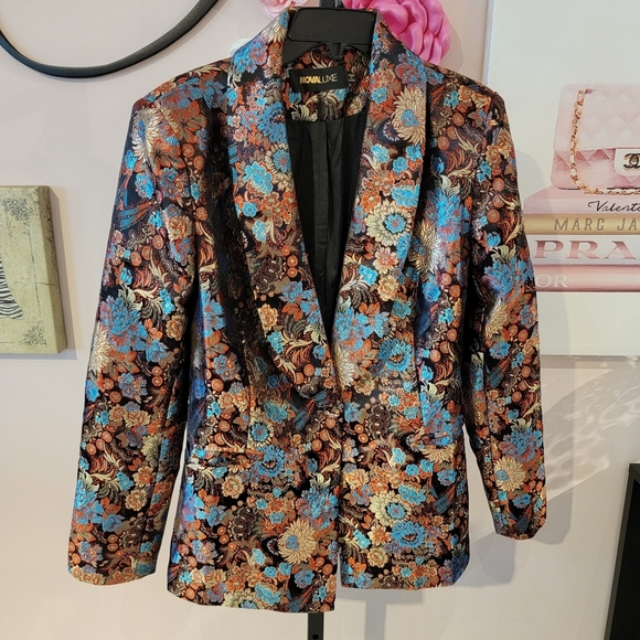 NOVALUXE Metallic Floral Blazer - Picture 1 of 6